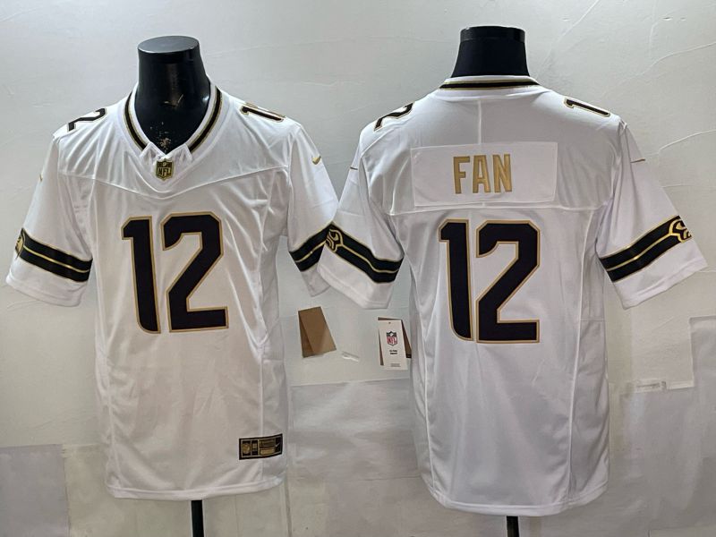 Men 2026 Seattle Seahawks #12 Fan White gold 3th generations Nike Limited NFL Jersey style 001